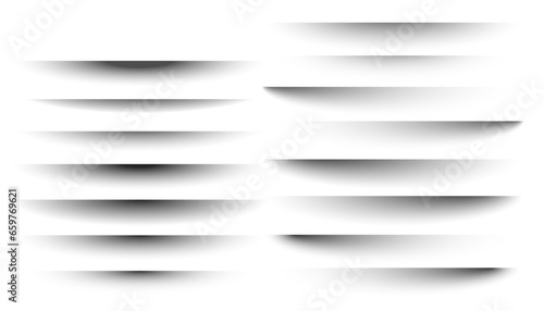set of vector shadows isolated on white