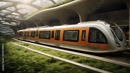 futuristic metro system . Eco friendly transportation ideas