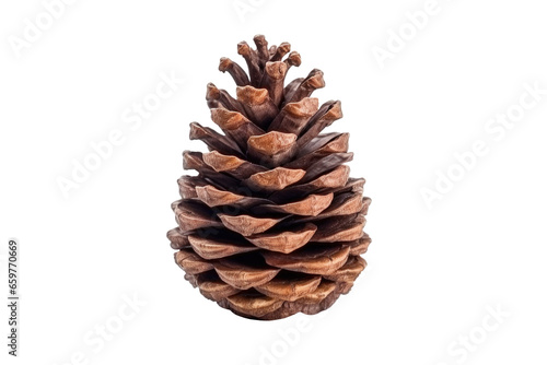Dried pine cone isolated on transparent background. Generative Ai