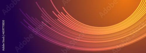 Bright minimal wavy lines abstract futuristic tech background. Vector digital banner design