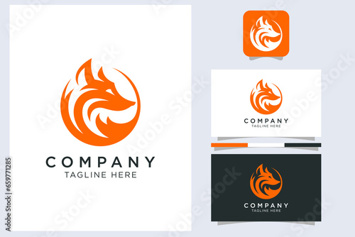 unique fox design logo