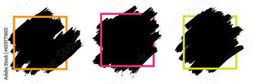 set of black paint square frame