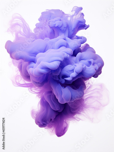 Abstract colored smoke on white background.