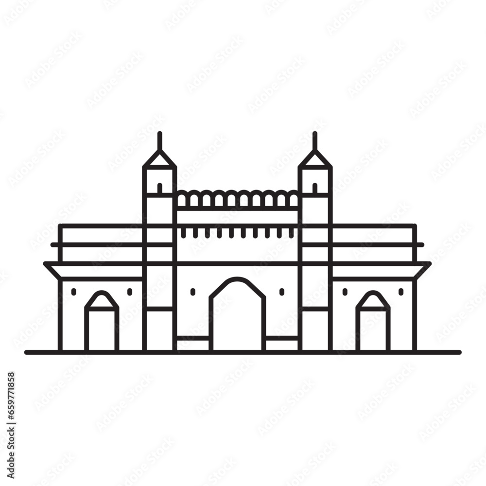 mumbai city icon. vector outline