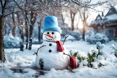 snowman on the snow © usman
