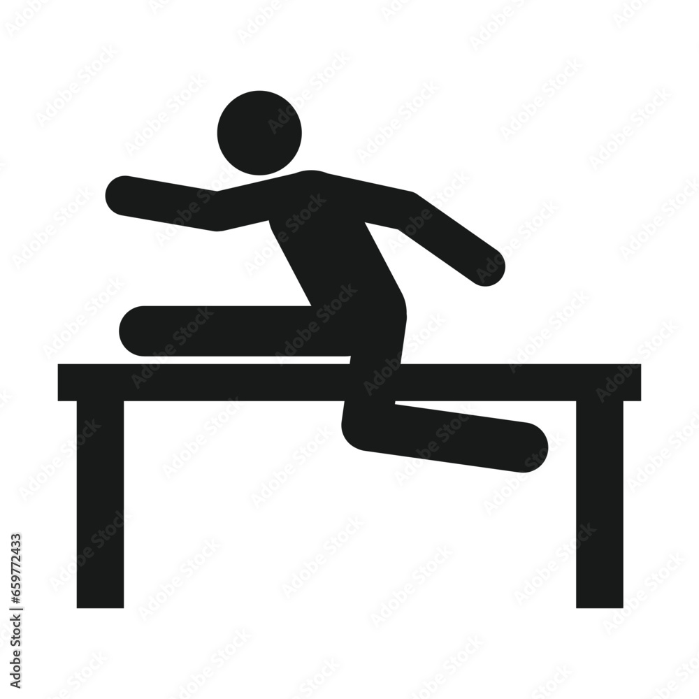 obstacle course running sport icon vector obstacle course running sport icon vector