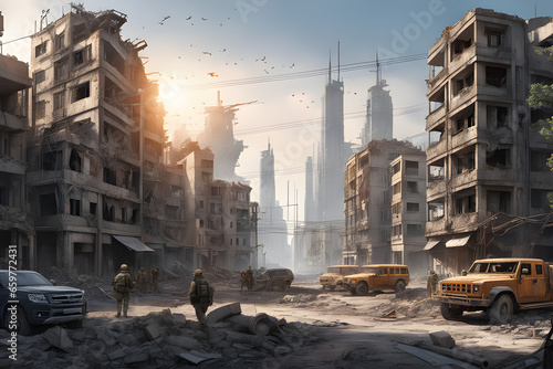 city devastated by war