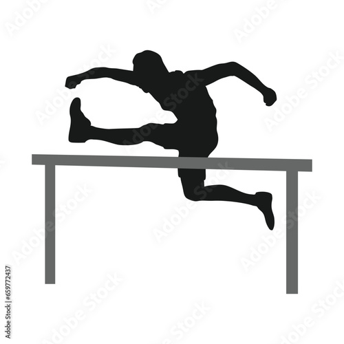 obstacle course running sport icon vector