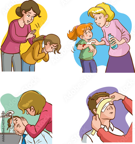 vector illustration of first aid