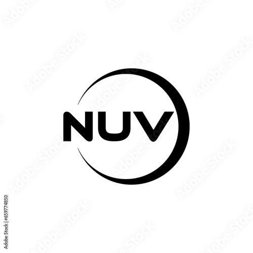 NUV letter logo design with white background in illustrator, cube logo, vector logo, modern alphabet font overlap style. calligraphy designs for logo, Poster, Invitation, etc.