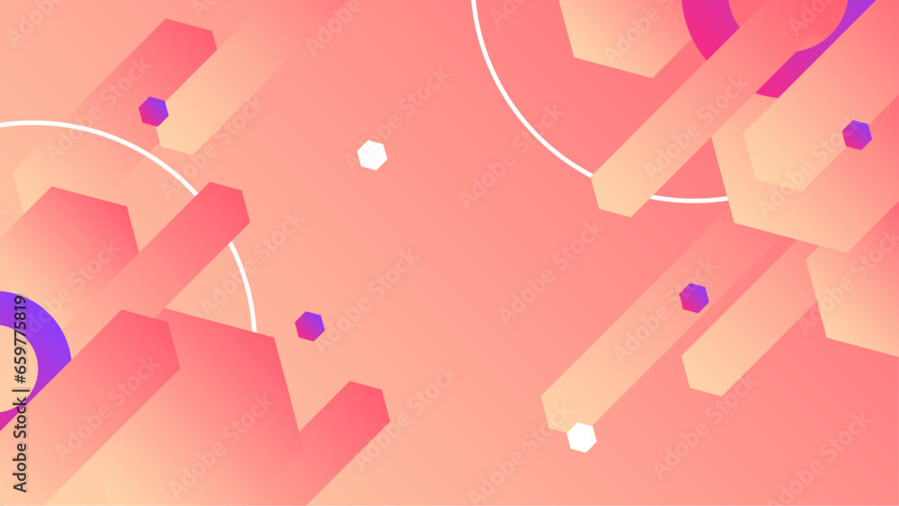 Pink peach and purple violet modern abstract gradient background geometric with dynamic shapes composition. Vector illustration