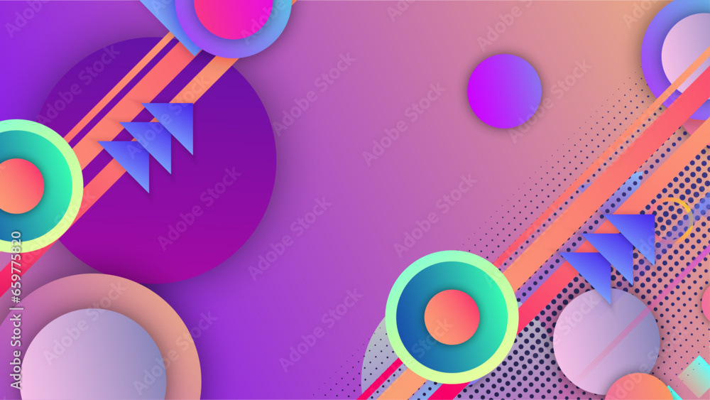 Colorful colourful gradient geometric background with shapes