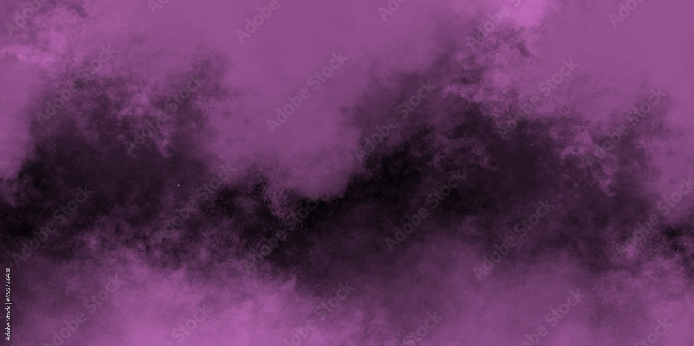 Fototapeta premium Purple background watercolor vector art texture for poster, cover, banner, flyer, cards Colorful smoke close-up on a black background Empty purple smooth textile grunge texture material. the explosion