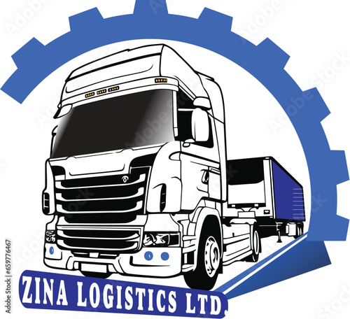 Vector trucking company logo template
