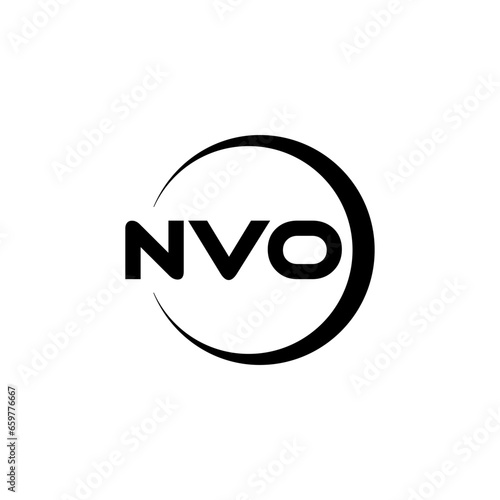 NVO letter logo design with white background in illustrator  cube logo  vector logo  modern alphabet font overlap style. calligraphy designs for logo  Poster  Invitation  etc.