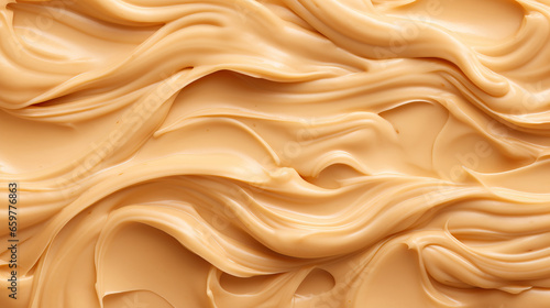 Creamy peanut butter as background, closeup. Food background