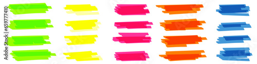 Color highlight stripes drawn with markers. highlight elements for design. vector