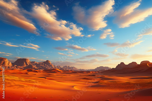 Desert Serenity: Clear Skies and Boundless Horizons