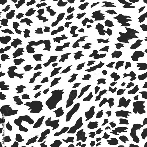 Abstract leopard seamless pattern. Animals trendy background. Monochrome black decorative texture for print  fabric  textile  wallpaper. Modern ornament of stylized skin. Vector illustration