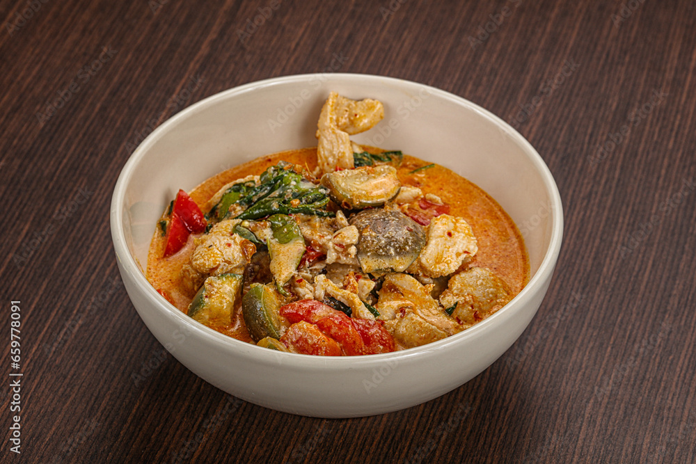Thai red spicy curry with chicken Thai red spicy curry with chicken