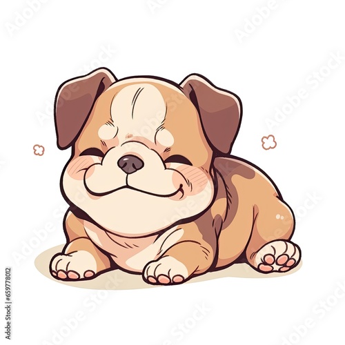 Cute bulldog in cartoon style