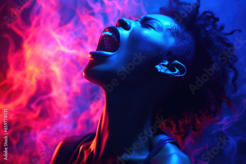 Ethereal Anguish: Vibrant Emotions of a Young African Teen