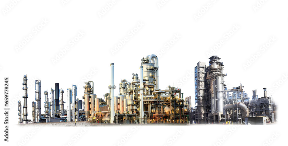 Oil refinery on transparent background PNG