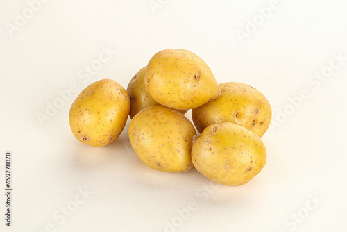 Raw young baby potato heap