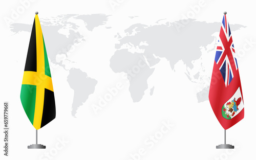 Jamaica and Bermuda flags for official meeting