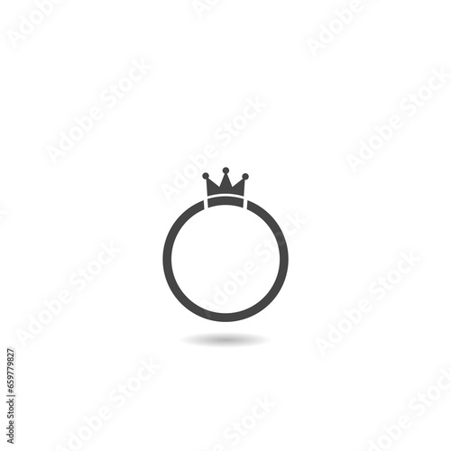 Crown circle icon with shadow