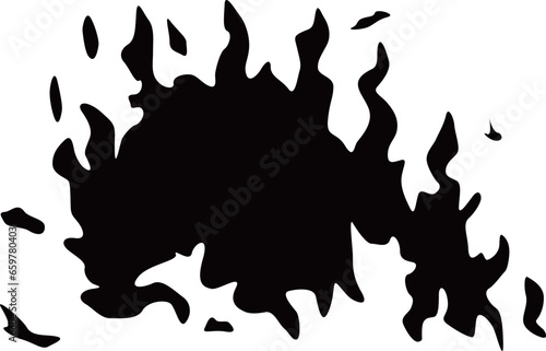 燃える炎のシルエット