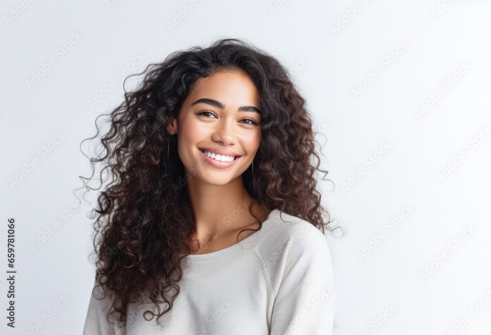 Portrait of a pretty young woman on a white background Portrait of a pretty young woman on a white background