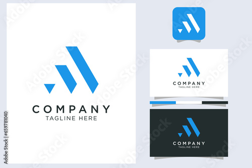 modern Aa initials design logo