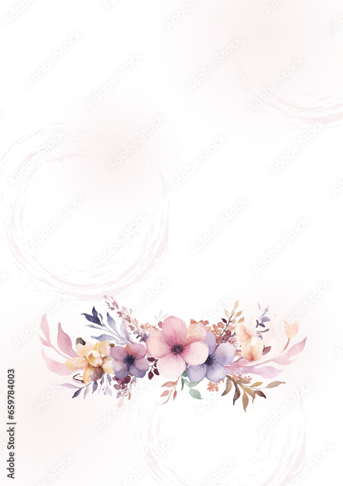 Pink and white modern trendy vector design frame. Background fall boho template