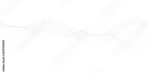 Abstract white smooth wave on a transparent background. Dynamic sound wave. Design element. Vector illustration.