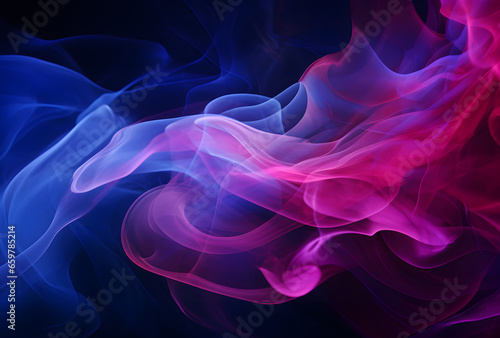 abstract blue and pink smoke on dark background