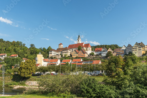 View of old town of Horb am Neckar, Northern Black Forest, Black Forest, Baden-Wuerttemberg, Germany