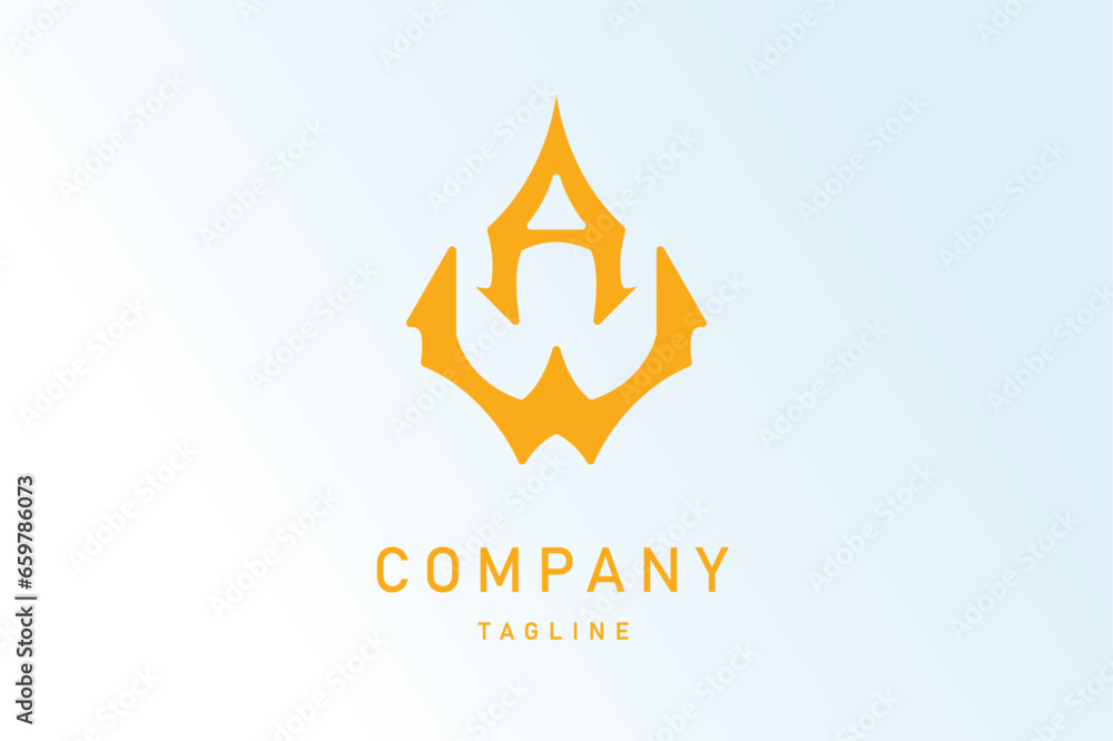 letter a and w simple monogram wordmark emblem abstract minimalist modern logo vector illustration letter a and w simple monogram wordmark emblem abstract minimalist modern logo vector illustration
