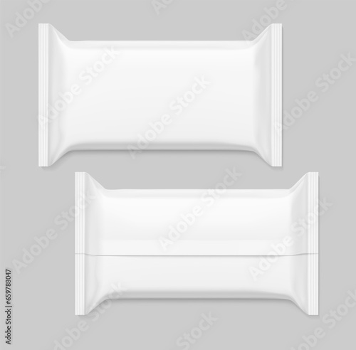 Blank bar packaging mockup. Front and rear view. Vector illustration. Isolated on grey background. It can be used in the adv, promo, package, etc. EPS10.