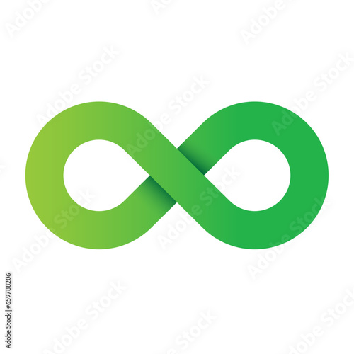 green infinity symbol, sustainable logo