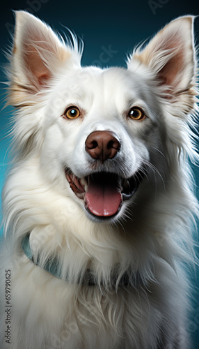 Portrait of a happy White Border Collie © britaseifert