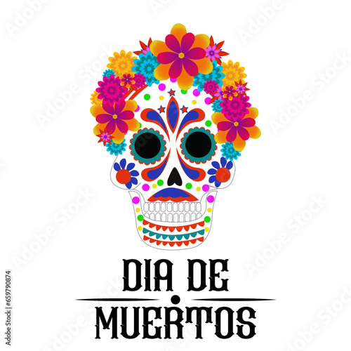 Dia de los Muertos, or Day of the Dead, is a vibrant Mexican tradition festival. photo