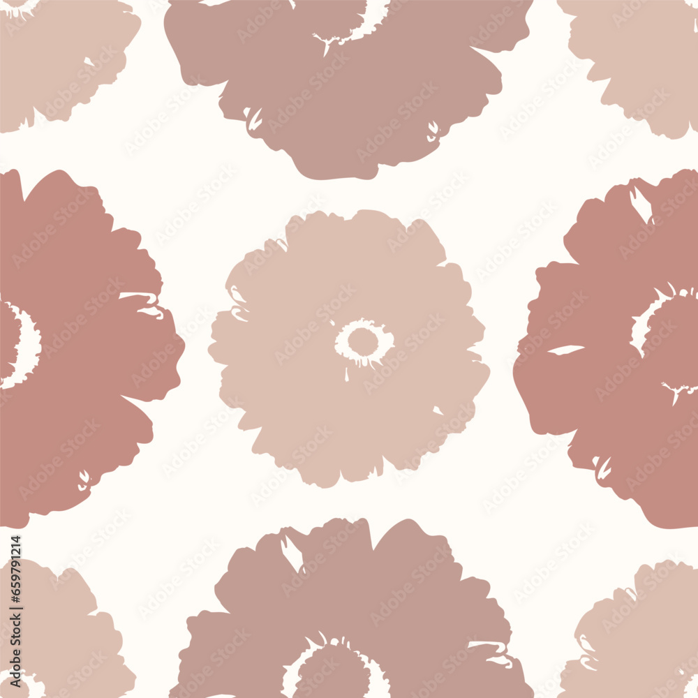 Flower seamless pattern. Floral wrapping texture. Plant wallpaper design in brown colors. Flower seamless pattern. Floral wrapping texture. Plant wallpaper design in brown colors.