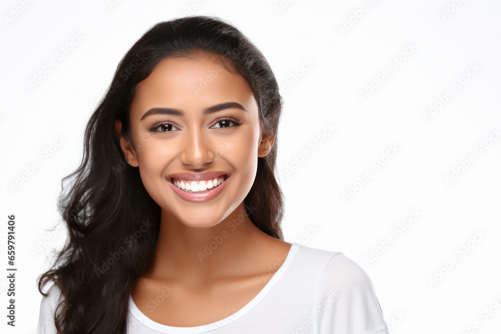 Smiley face of beautiful woman on white background. Smiley face of beautiful woman on white background.