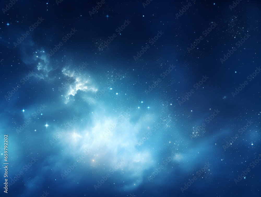 Fototapeta premium Illustration with blue space stars background