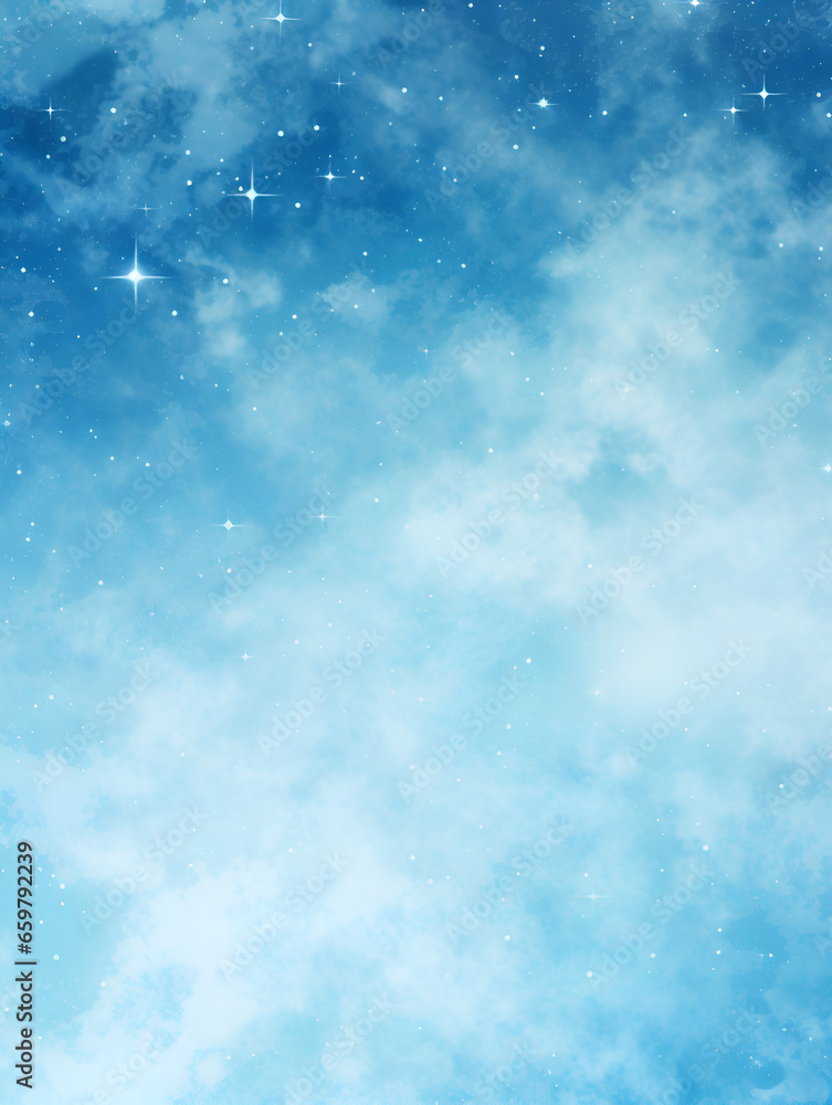 Fototapeta premium Illustration with blue space stars background