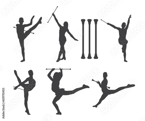 Baton Twirling, Twirling, Baton Twirling Bundle, Baton Twirling silhouette, Baton Twirling, Dance Gymnastics 