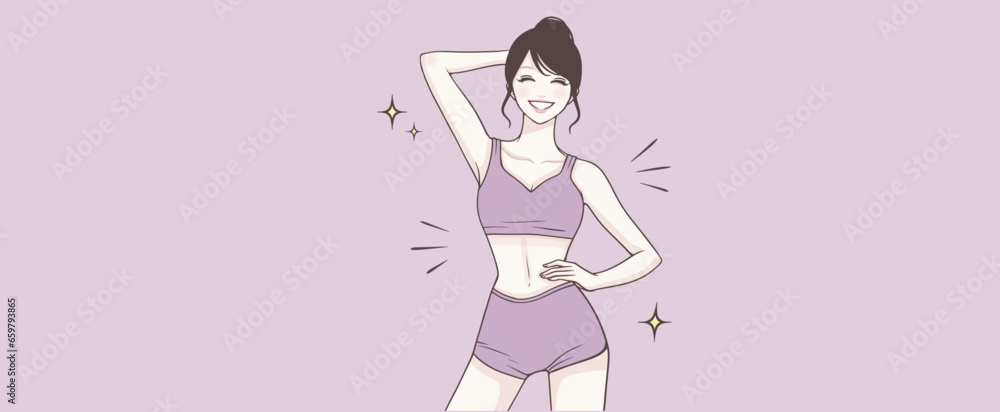 ダイエット / 美容 / 脱毛 / 女性のイラスト素材 ダイエット / 美容 / 脱毛 / 女性のイラスト素材