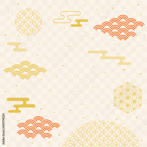 華やかな和柄の背景素材　スクエア