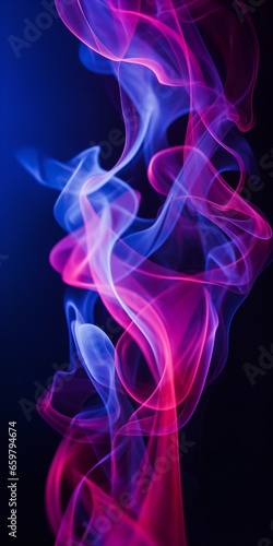 Cloudy smoke closeup, evaporates from bottle neck, blue purple and pink colors Generative AI